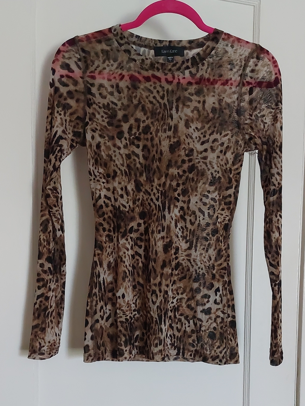 Karen Kane Leopard Mesh Top